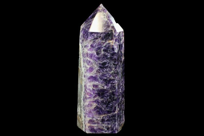 Tall, Polished Chevron Amethyst Obelisk #122374